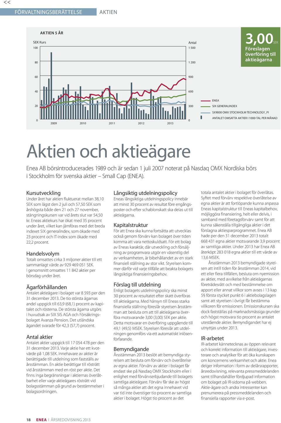 börs i Stockholm för svenska aktier Small Cap (ENEA).