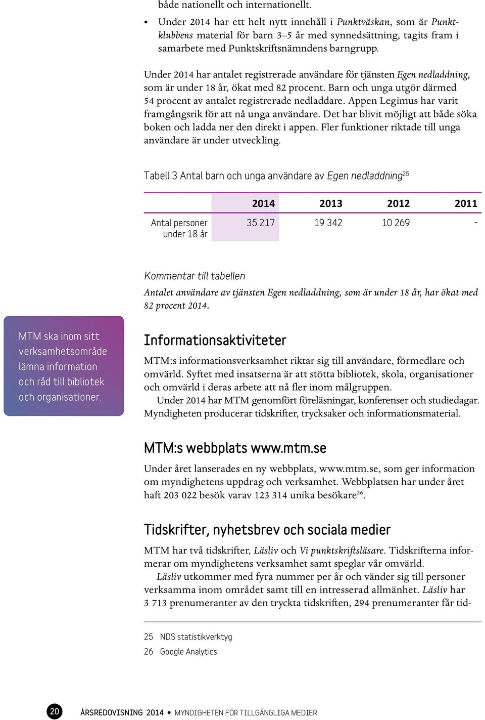 Under 2014 har antalet registrerade användare för tjänsten Egen nedladdning, som är under 18 år, ökat med 82 procent. Barn och unga utgör därmed 54 procent av antalet registrerade nedladdare.