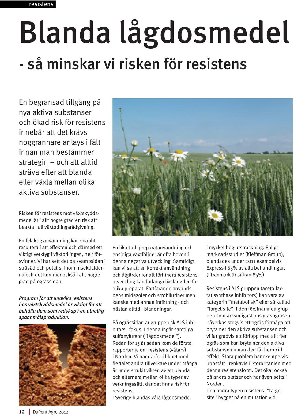Risken för resistens mot växtskyddsmedel är i allt högre grad en risk att beakta i all växtodlingsrådgivning.
