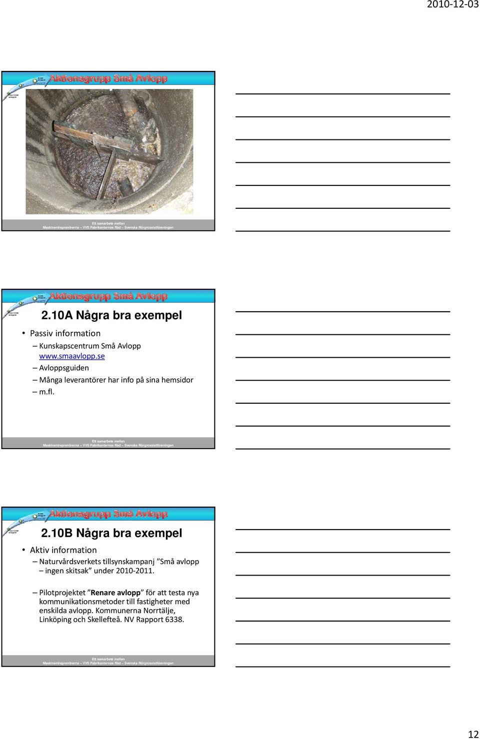10B Några bra exempel Aktiv information Naturvårdsverkets synskampanj Små avlopp ingen skitsak under 2010