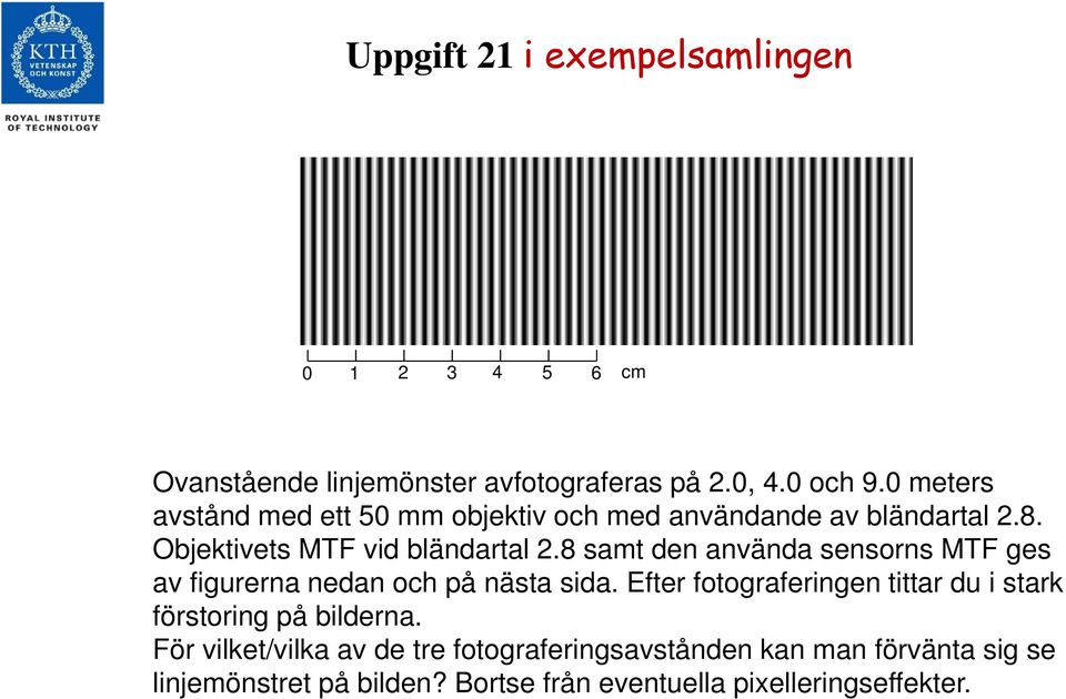 8 samt den använda sensorns MTF ges av figurerna nedan och på nästa sida.