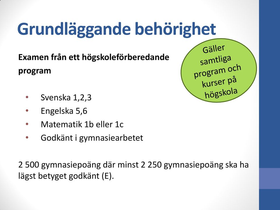 Matematik 1b eller 1c Godkänt i gymnasiearbetet 2 500