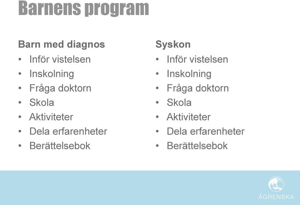 erfarenheter Berättelsebok Syskon Inför vistelsen 