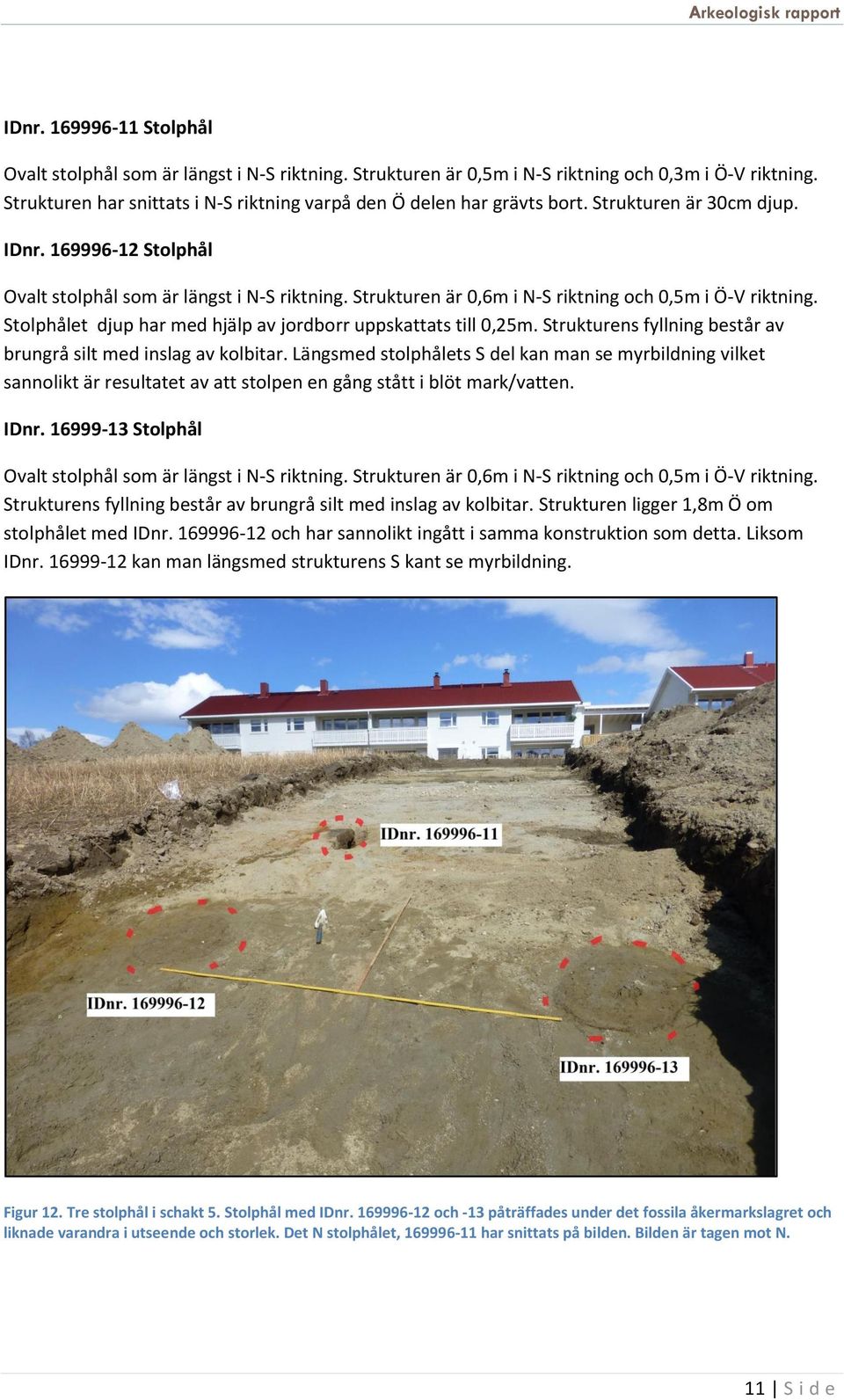 Strukturen är 0,6m i N-S riktning och 0,5m i Ö-V riktning. Stolphålet djup har med hjälp av jordborr uppskattats till 0,25m. Strukturens fyllning består av brungrå silt med inslag av kolbitar.