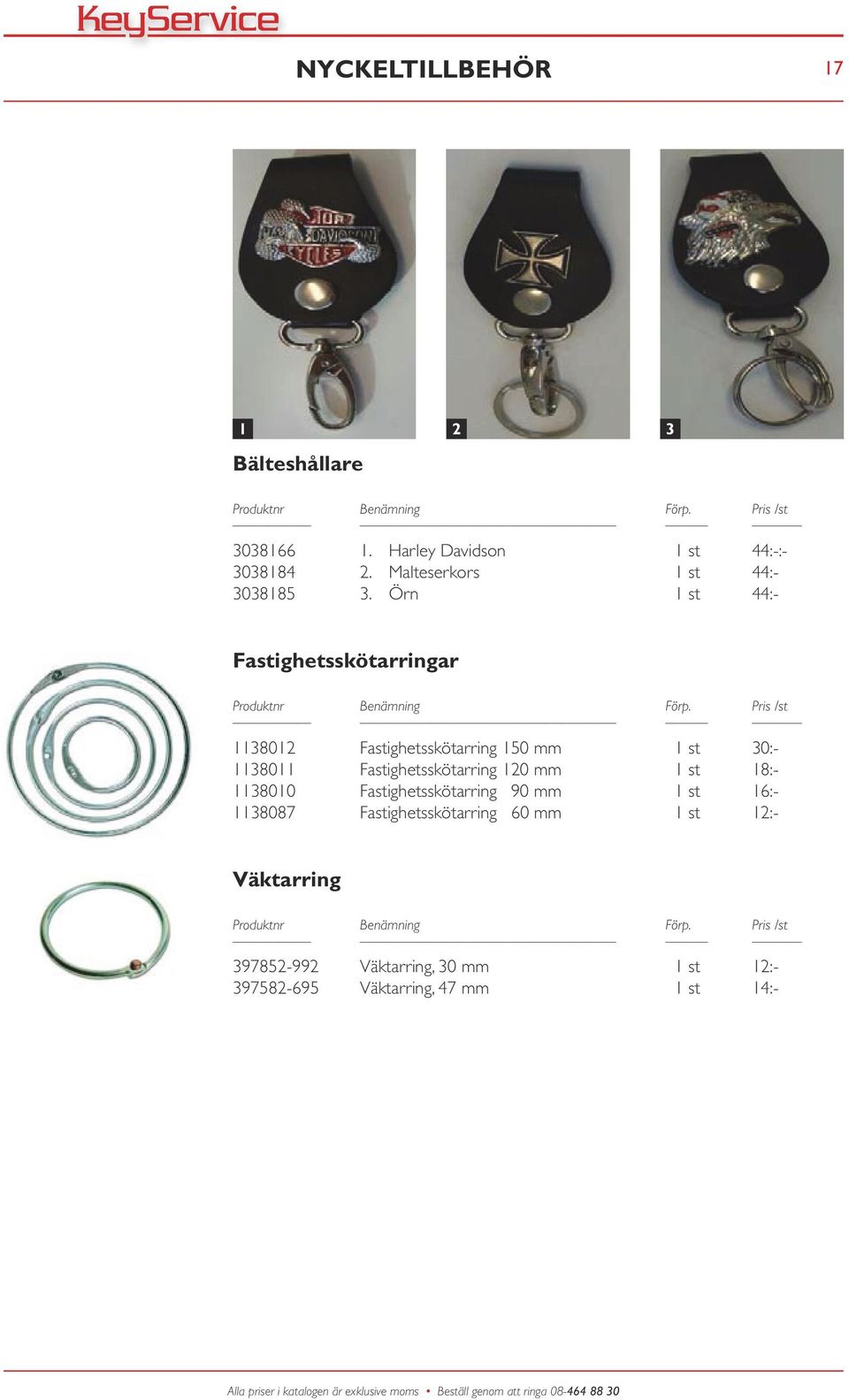 Örn 1 st 44:- Fastighetsskötarringar 1138012 Fastighetsskötarring 150 mm 1 st 30:- 1138011