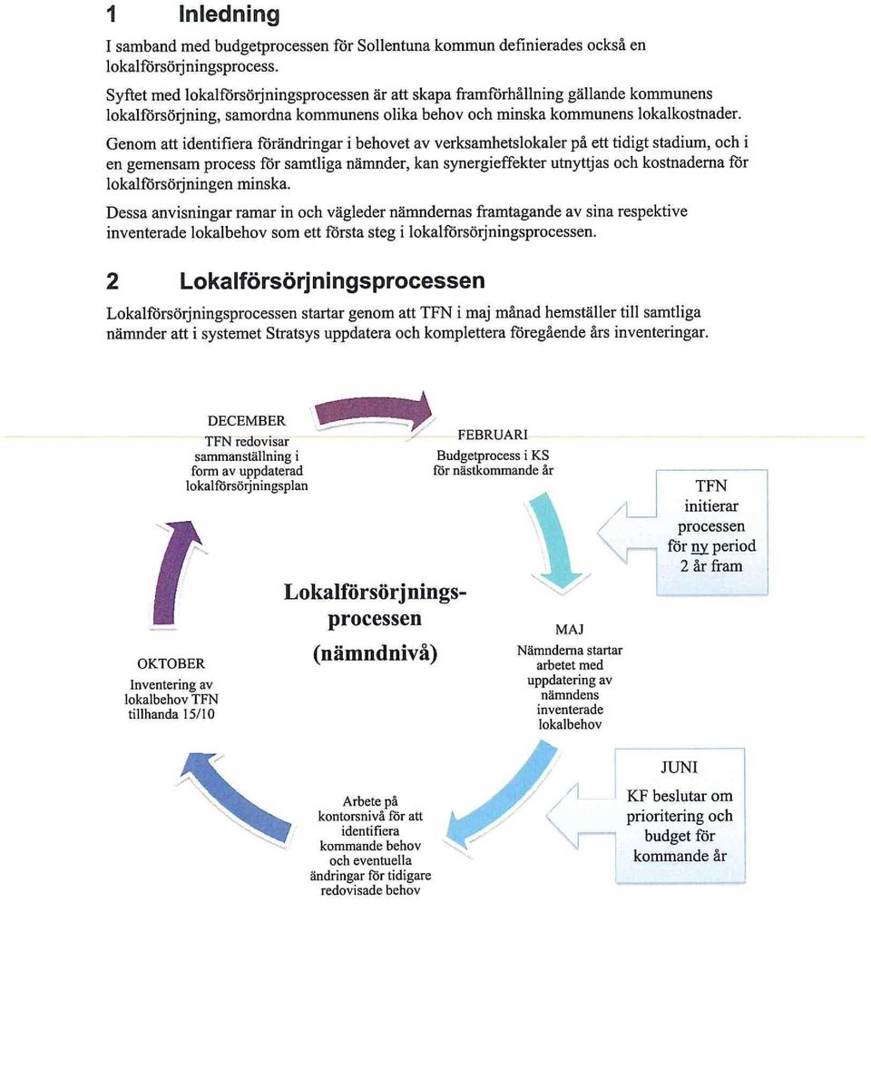 Genom att identifiera förändringar i behovet av verksamhetslokaler på ett tidigt stadium, och i en gemensam process för samtliga nämnder, kan synergieffekter utnyttjas och kostnaderna for