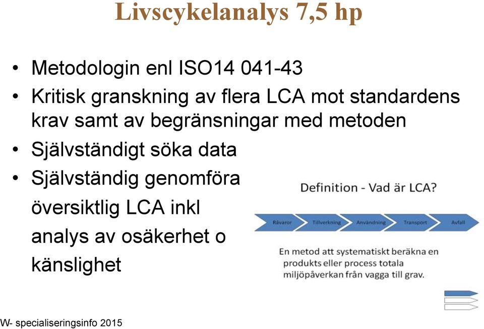 med metoden Självständigt söka data Självständig genomföra