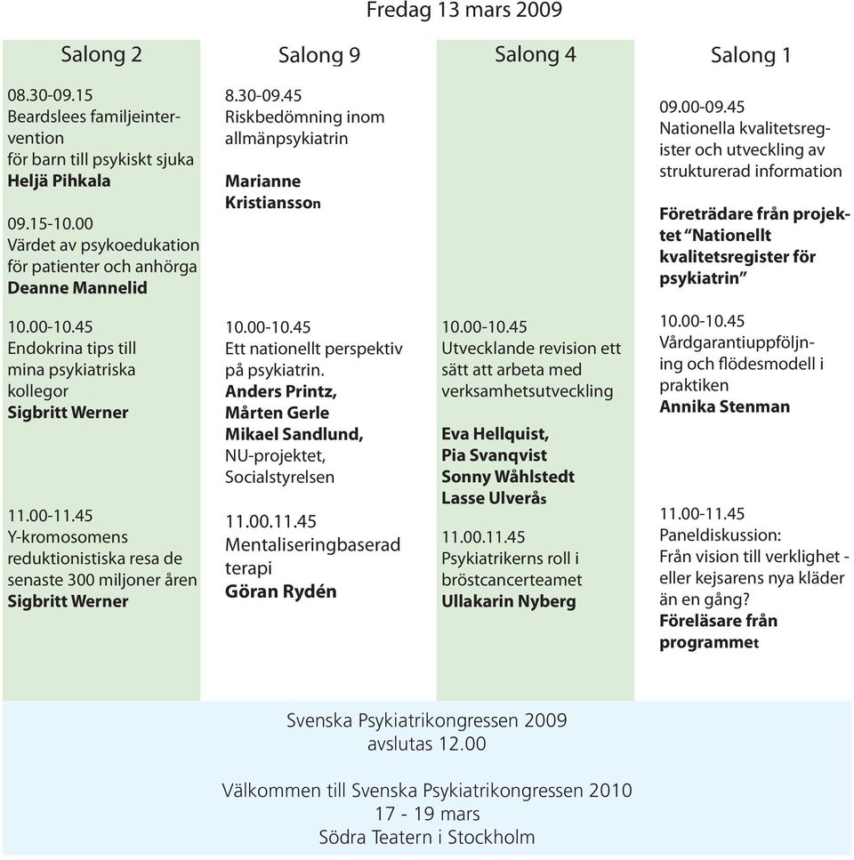 45 Nationella kvalitetsregister och utveckling av strukturerad information Företrädare från projektet Nationellt kvalitetsregister för psykiatrin Endokrina tips till mina psykiatriska kollegor