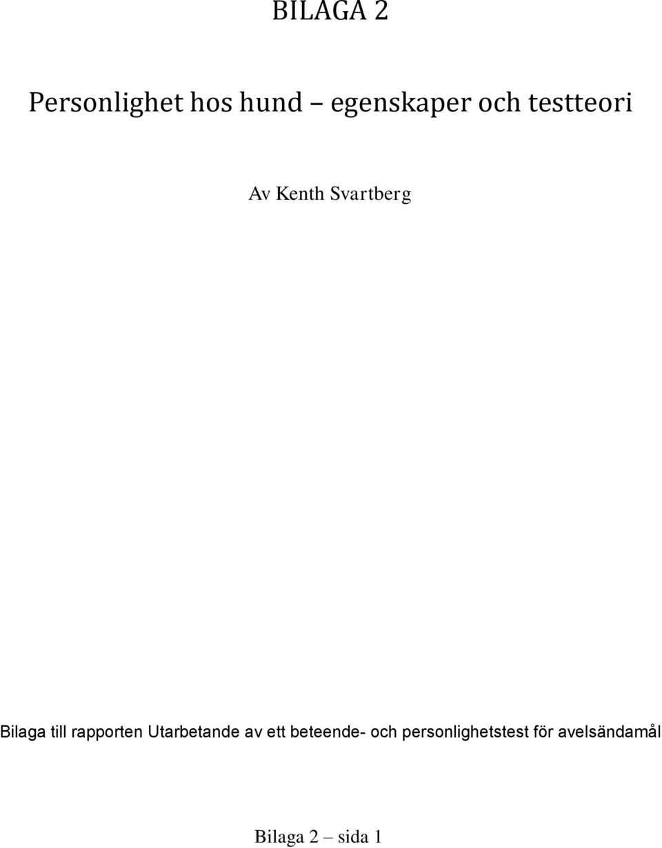 rapporten Utarbetande av ett beteende- och