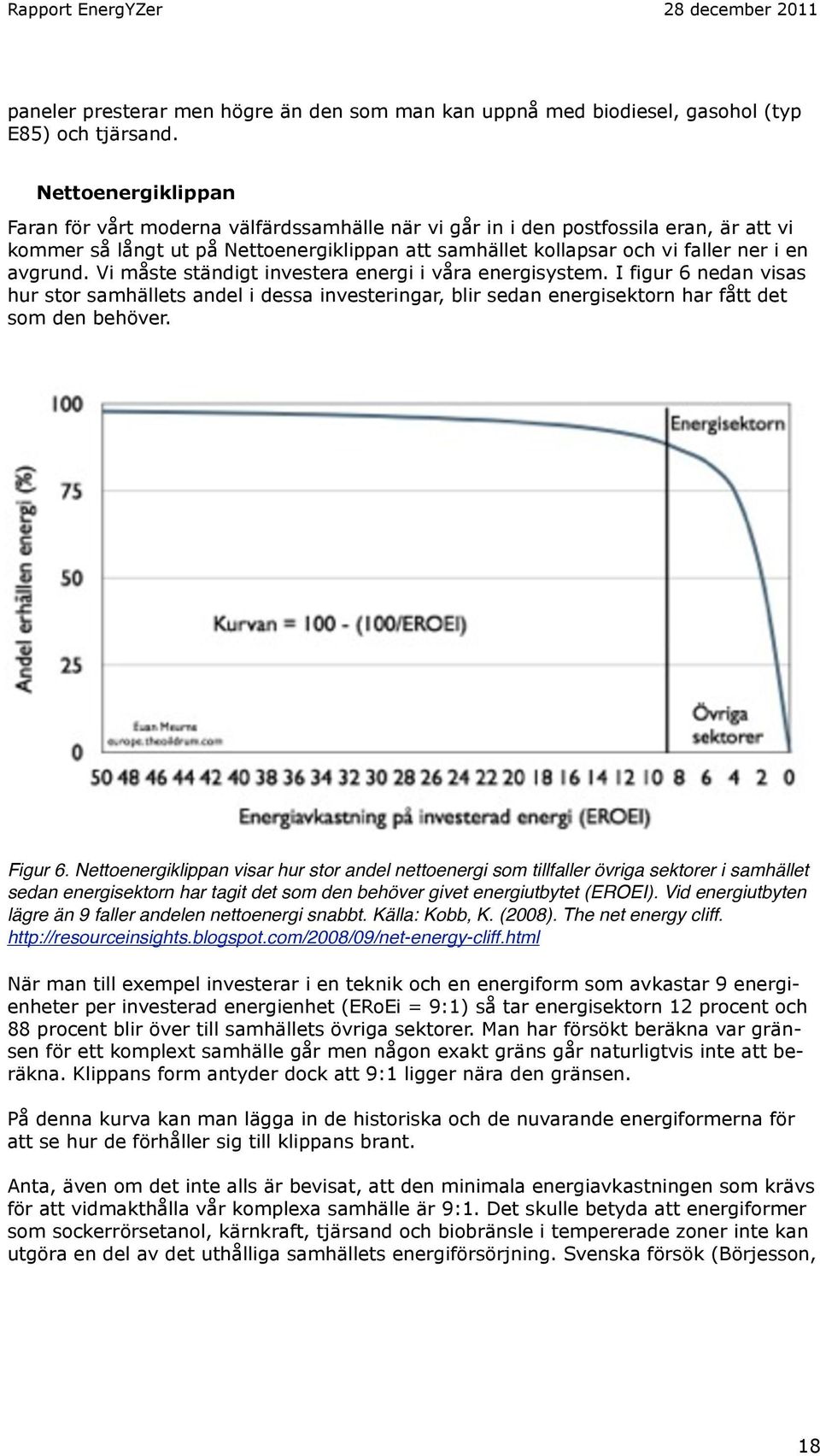 avgrund. Vi måste ständigt investera energi i våra energisystem. I figur 6 nedan visas hur stor samhällets andel i dessa investeringar, blir sedan energisektorn har fått det som den behöver. Figur 6.