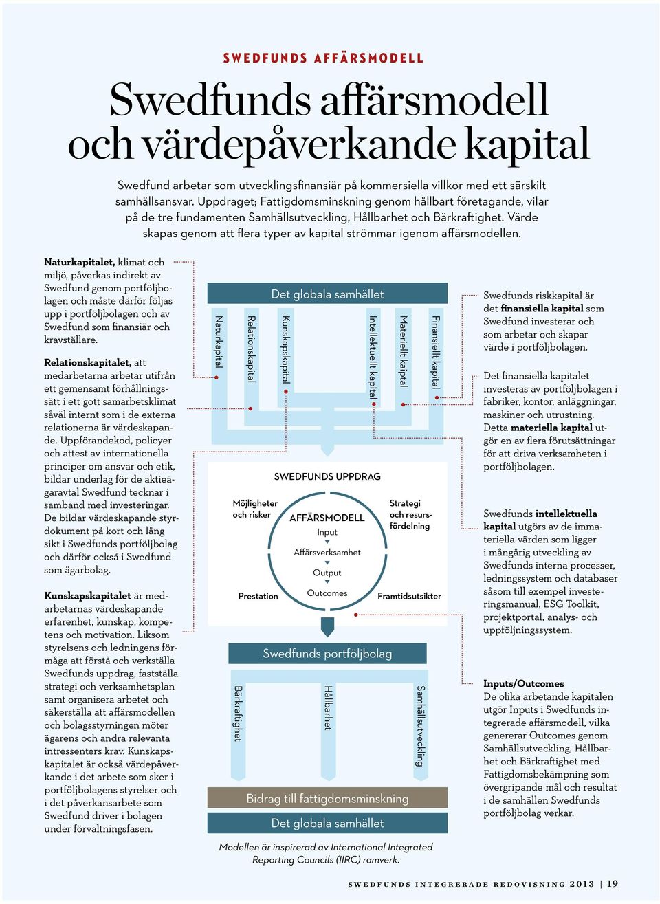 Värde skapas genom att flera typer av kapital strömmar igenom affärsmodellen.