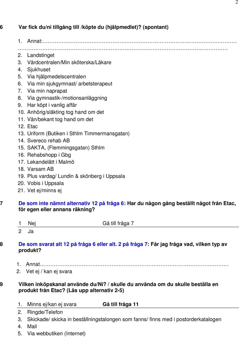 Uriform (Butiken i Sthlm Timmermansgatan) 14. Svereco rehab AB 15. SAKTA, (Flemmingsgatan) Sthlm 16. Rehabshopp i Gbg 17. Lekandelätt i Malmö 18. Varsam AB 19.