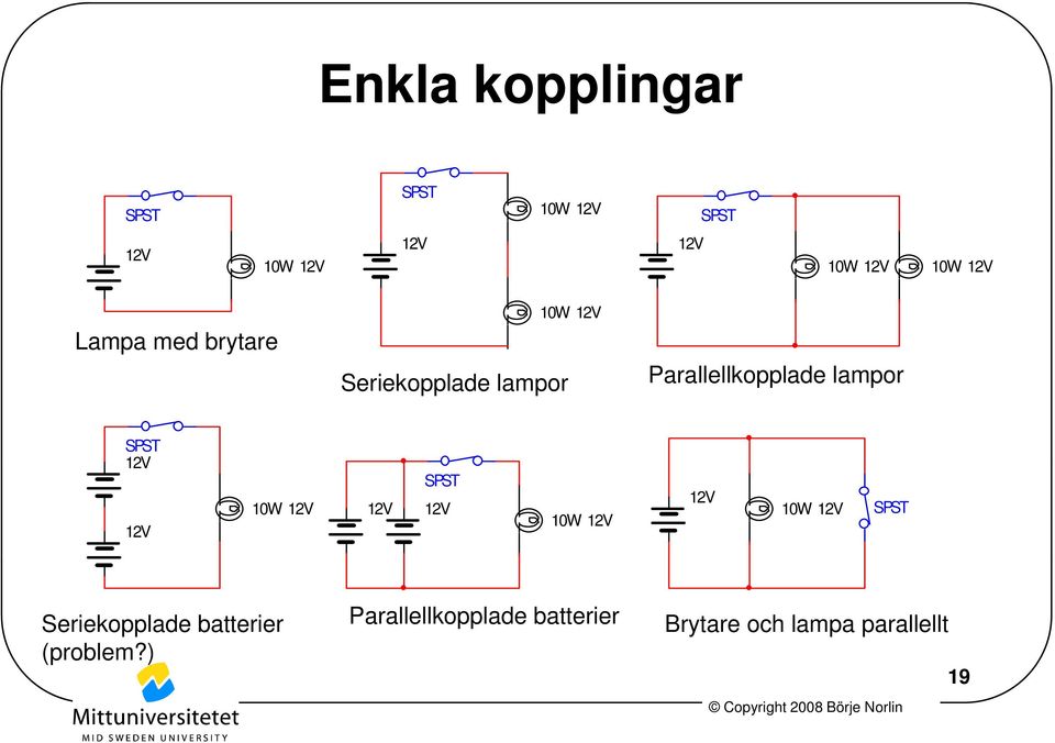 SPST 12V 12V 10W 12V 12V SPST 12V 10W 12V 12V 10W 12V SPST Seriekopplade