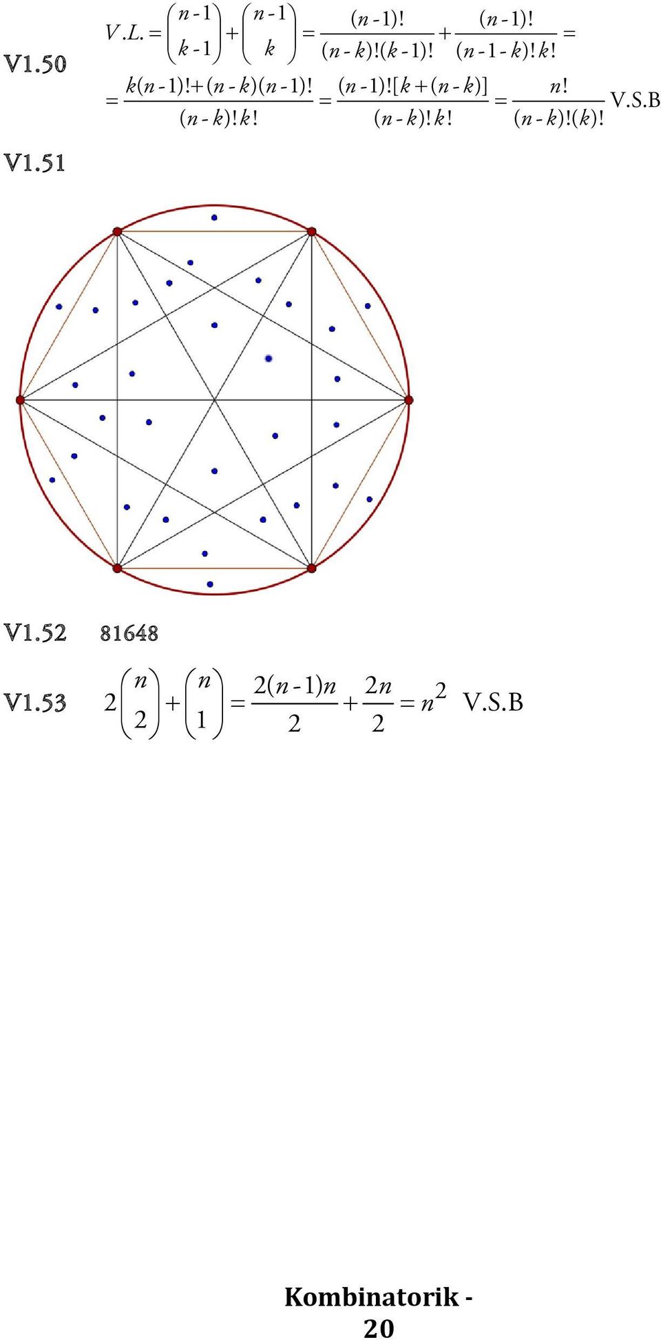 + ( n- k)( n-1)! ( n-1)![ k+ ( n- k)] n! = = = V.S.B ( n- k)!