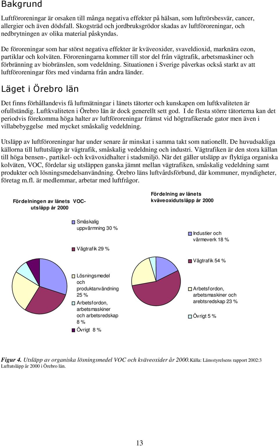 De föroreningar som har störst negativa effekter är kväveoxider, svaveldioxid, marknära ozon, partiklar och kolväten.