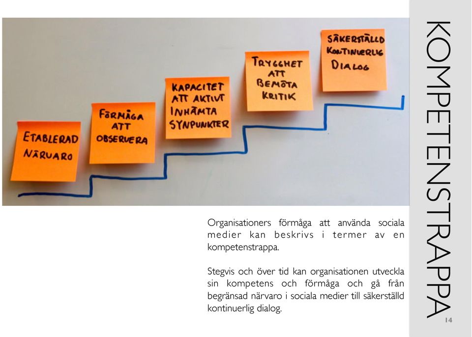 Stegvis och över tid kan organisationen utveckla sin kompetens och