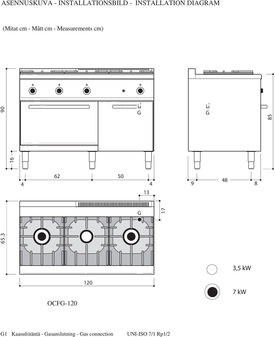 3 16 62 0 4 4 9 8 13 G 17 OCFG-120 120 kw 7 kw G1