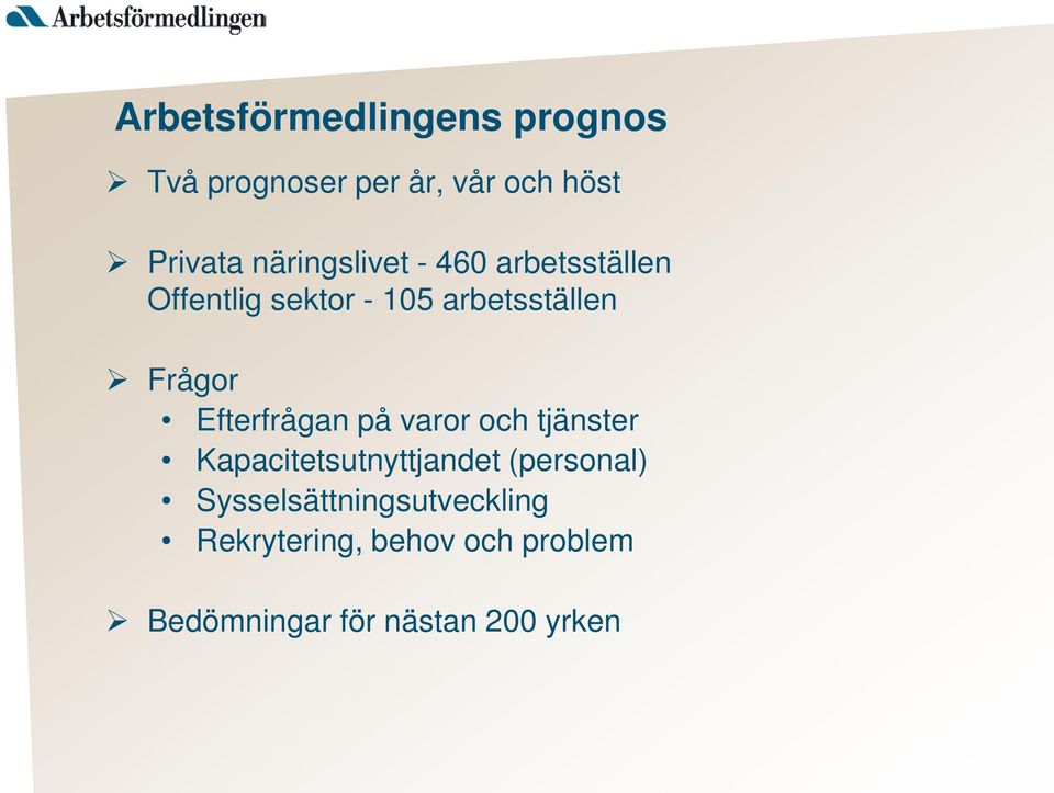 Efterfrågan på varor och tjänster Kapacitetsutnyttjandet (personal)