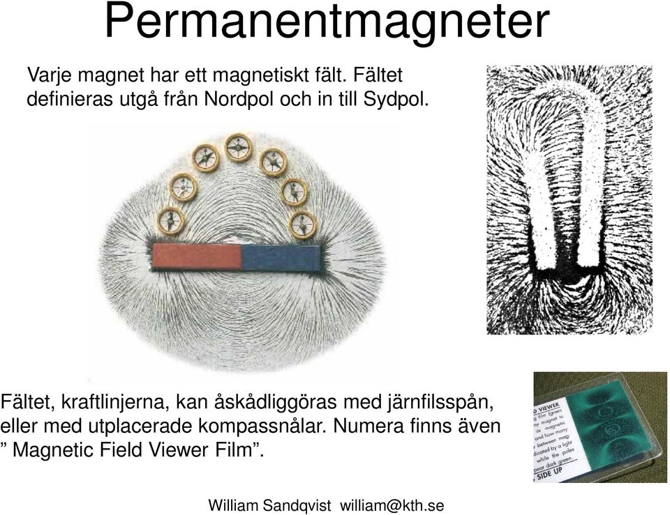 Fätet, kraftinjerna, kan åskådiggöras ed järnfisspån,