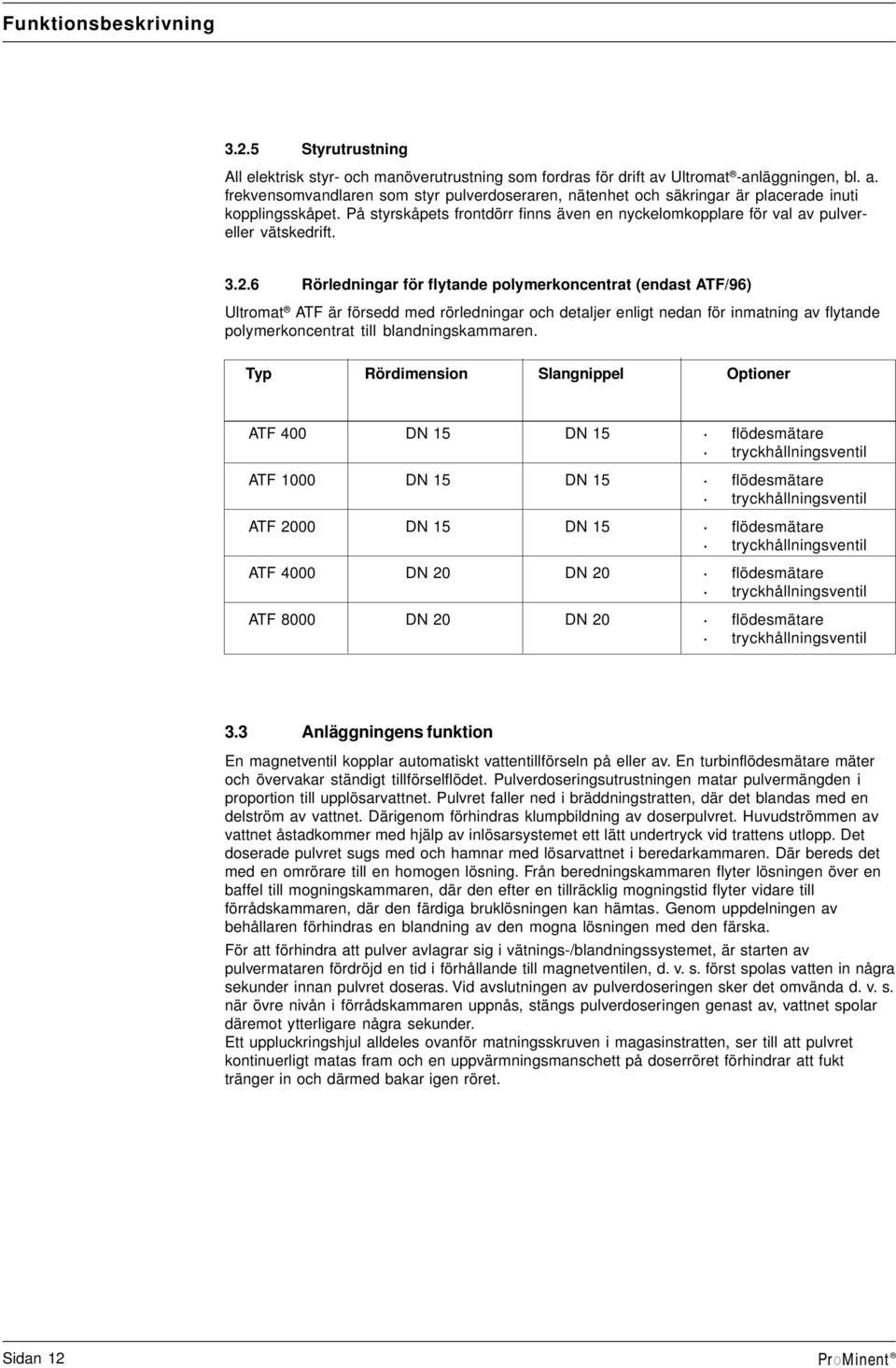 6 Rörldningr ör lytnd polymrkoncntrt (ndst AF/96) Ultromt AF är örsdd md rörldningr och dtljr nligt ndn ör inmtning v lytnd polymrkoncntrt till lndningskmmrn.