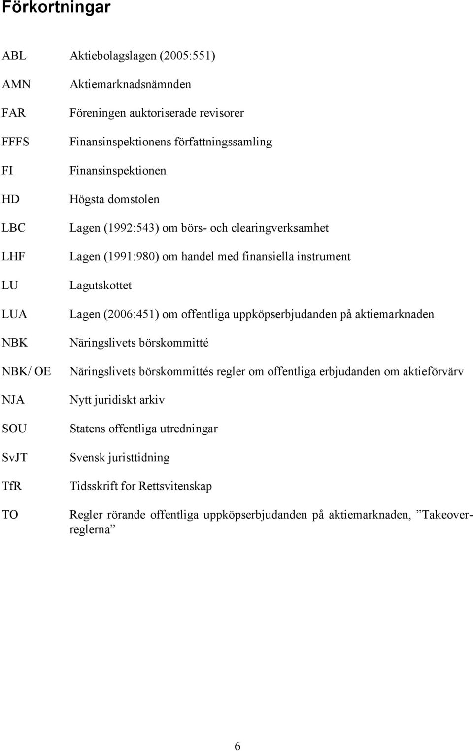 Lagutskottet Lagen (2006:451) om offentliga uppköpserbjudanden på aktiemarknaden Näringslivets börskommitté Näringslivets börskommittés regler om offentliga erbjudanden om