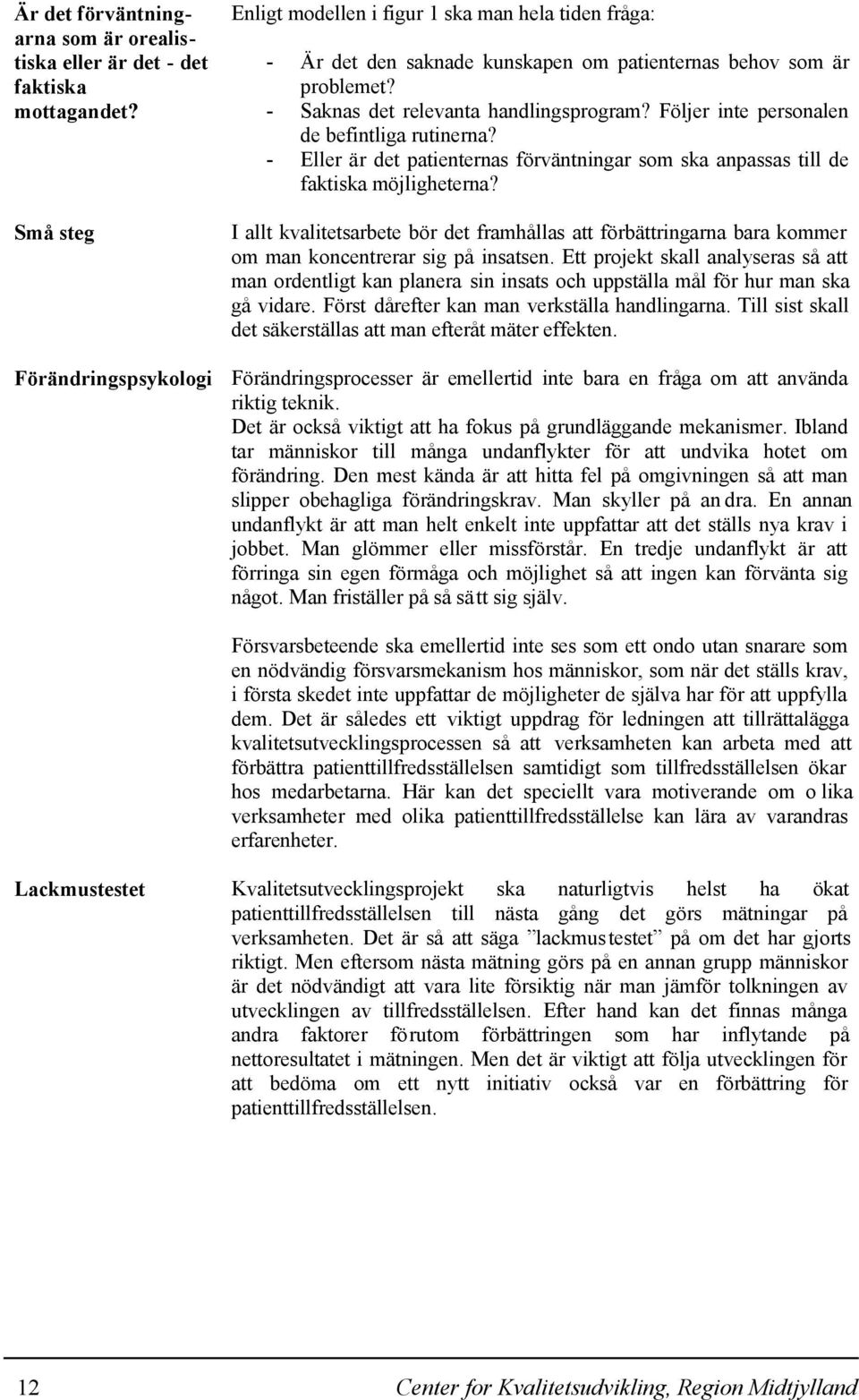 Följer inte personalen de befintliga rutinerna? Eller är det patienternas förväntningar som ska anpassas till de faktiska möjligheterna?