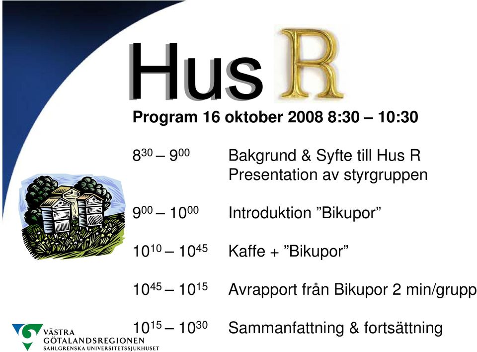 Bikupor 10 10 10 45 Kaffe + Bikupor 10 45 10 15 Avrapport från