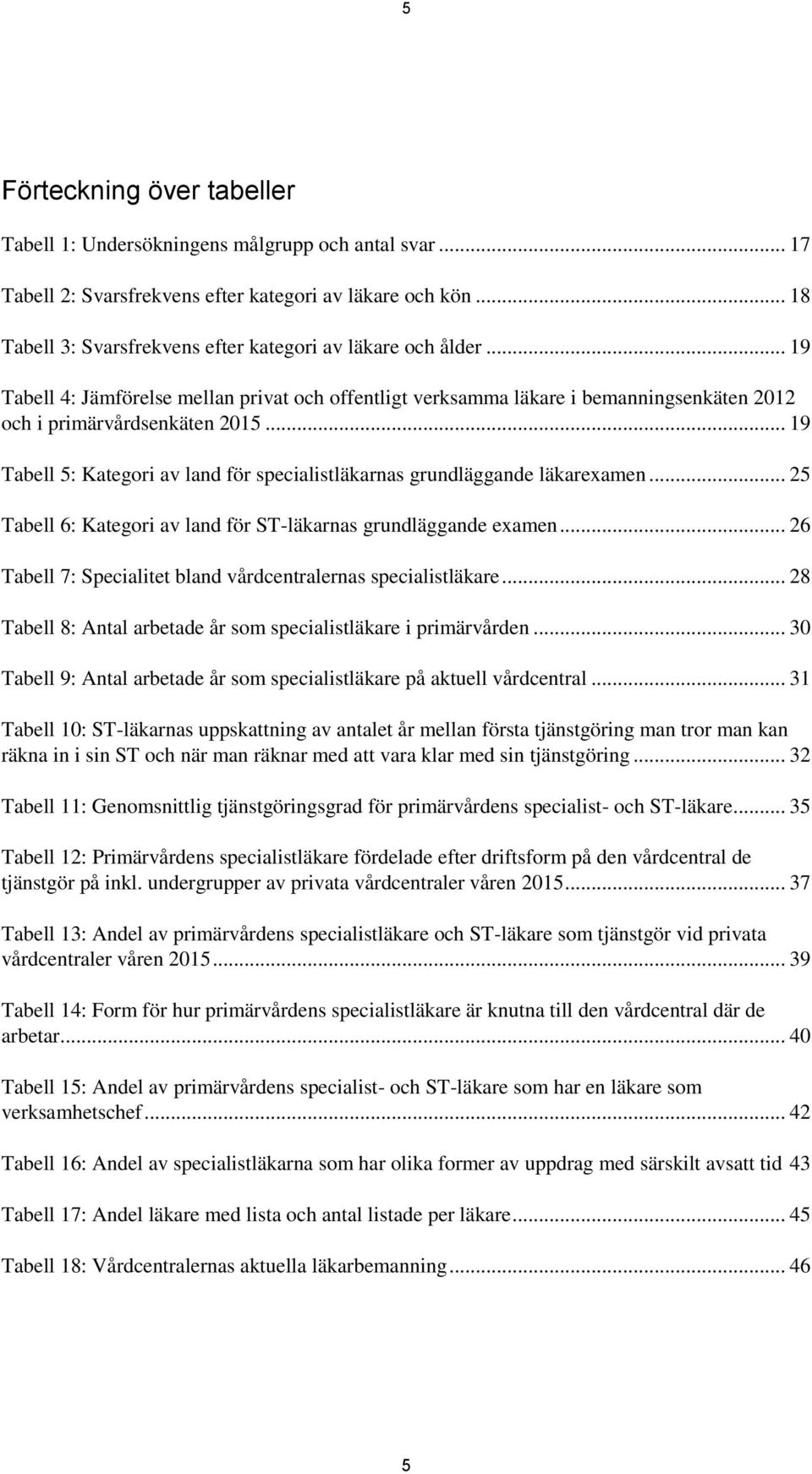 .. 19 Tabell 5: Kategori av land för specialistläkarnas grundläggande läkarexamen... 25 Tabell 6: Kategori av land för ST-läkarnas grundläggande examen.