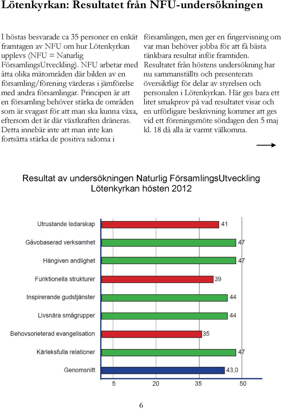 Principen är att en församling behöver stärka de områden som är svagast för att man ska kunna växa, eftersom det är där växtkraften dräneras.