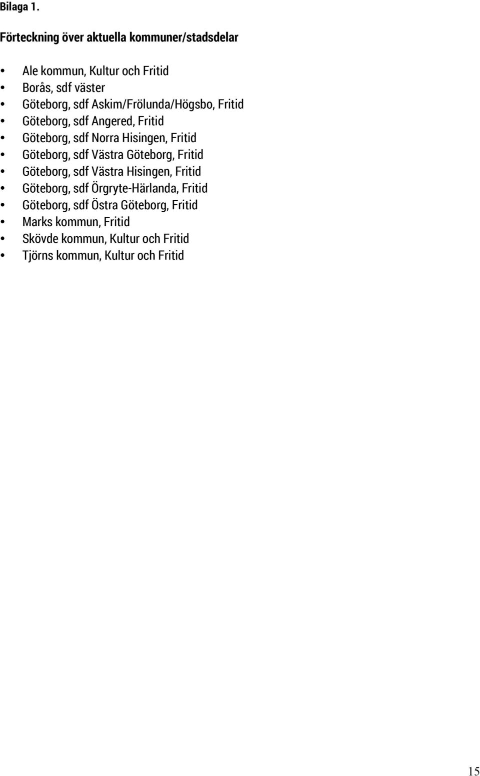 Askim/Frölunda/Högsbo, Fritid Göteborg, sdf Angered, Fritid Göteborg, sdf Norra Hisingen, Fritid Göteborg, sdf