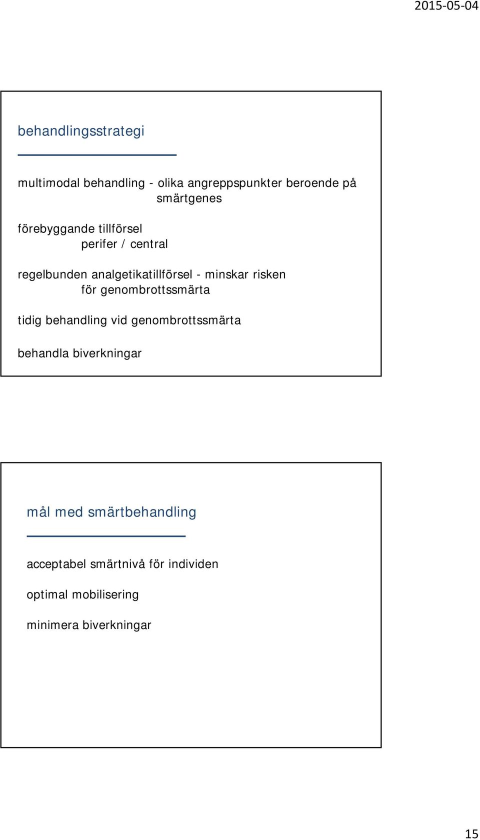 för genombrottssmärta tidig behandling vid genombrottssmärta behandla biverkningar mål med