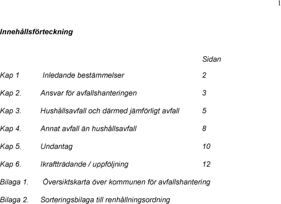 Annat avfall än hushållsavfall 8 Kap 5. Undantag 10 Kap 6.