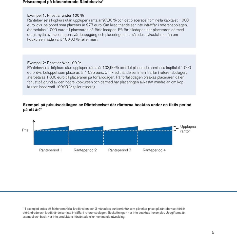 På förfallodagen har placeraren därmed dragit nytta av placeringens värdeuppgång och placeringen har således avkastat mer än om köpkursen hade varit 100,00 % (eller mer).