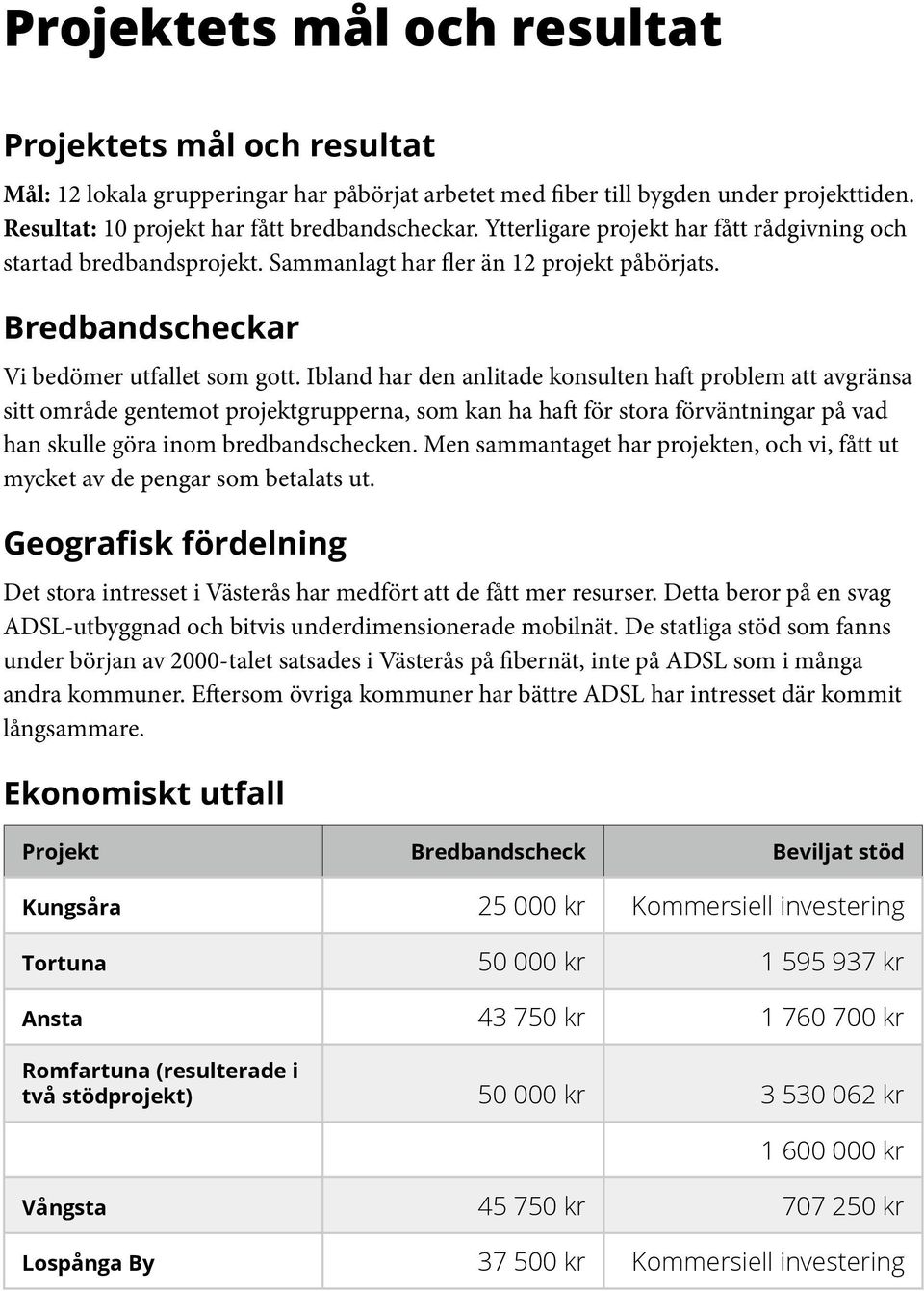 Ibland har den anlitade konsulten haft problem att avgränsa sitt område gentemot projektgrupperna, som kan ha haft för stora förväntningar på vad han skulle göra inom bredbandschecken.