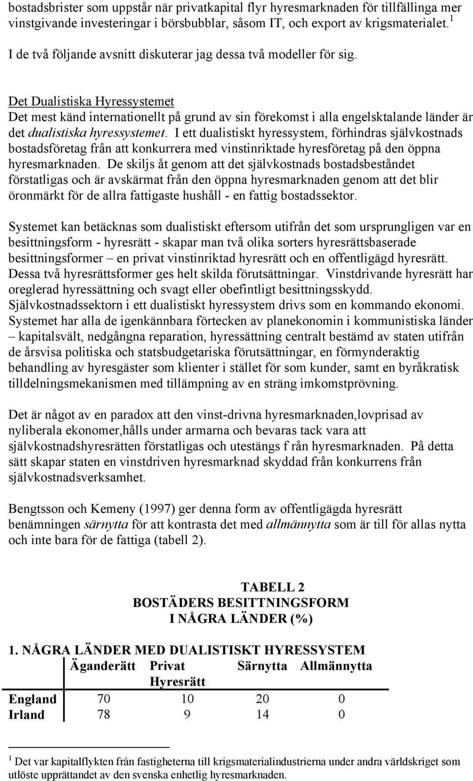 Det Dualistiska Hyressystemet Det mest känd internationellt på grund av sin förekomst i alla engelsktalande länder är det dualistiska hyressystemet.