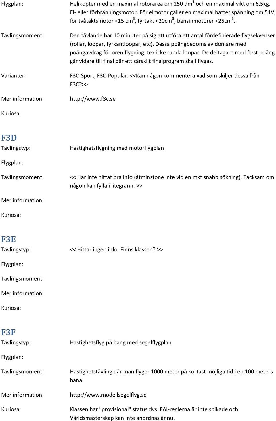 Den tävlande har 10 minuter på sig att utföra ett antal fördefinierade flygsekvenser (rollar, loopar, fyrkantloopar, etc).