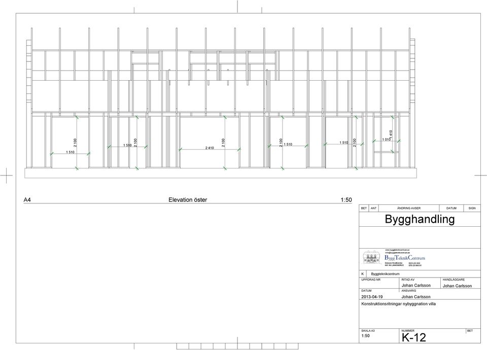 510 1 010 A4 Elevation öster