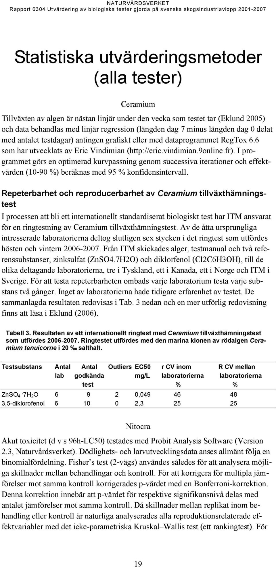 I programmet görs en optimerad kurvpassning genom successiva iterationer och effektvärden (10-90 %) beräknas med 95 % konfidensintervall.