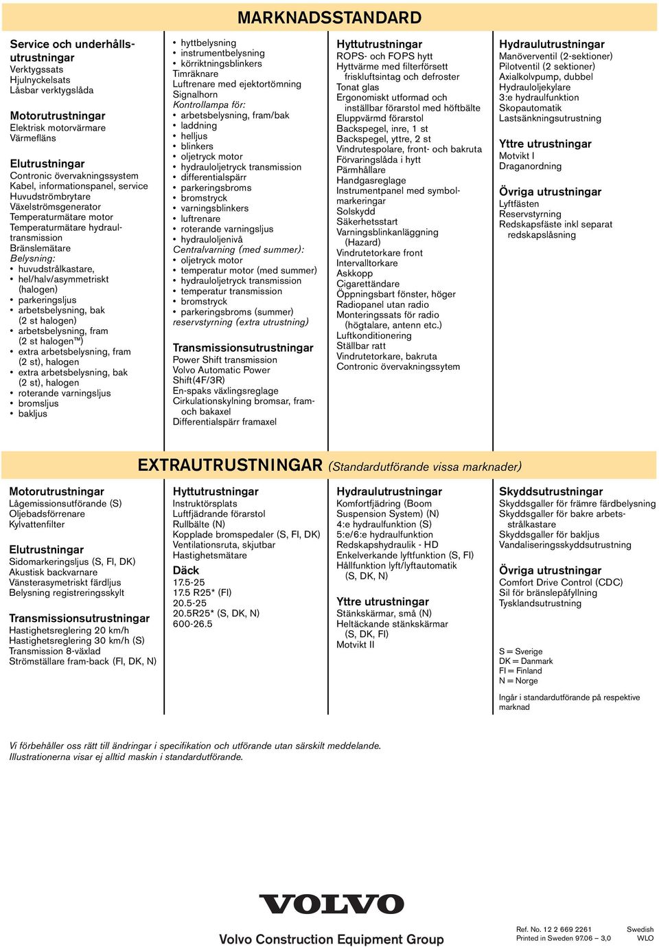 parkeringsljus arbetsbelysning, bak (2 st halogen) arbetsbelysning, fram (2 st halogen ) extra arbetsbelysning, fram (2 st), halogen extra arbetsbelysning, bak (2 st), halogen roterande varningsljus