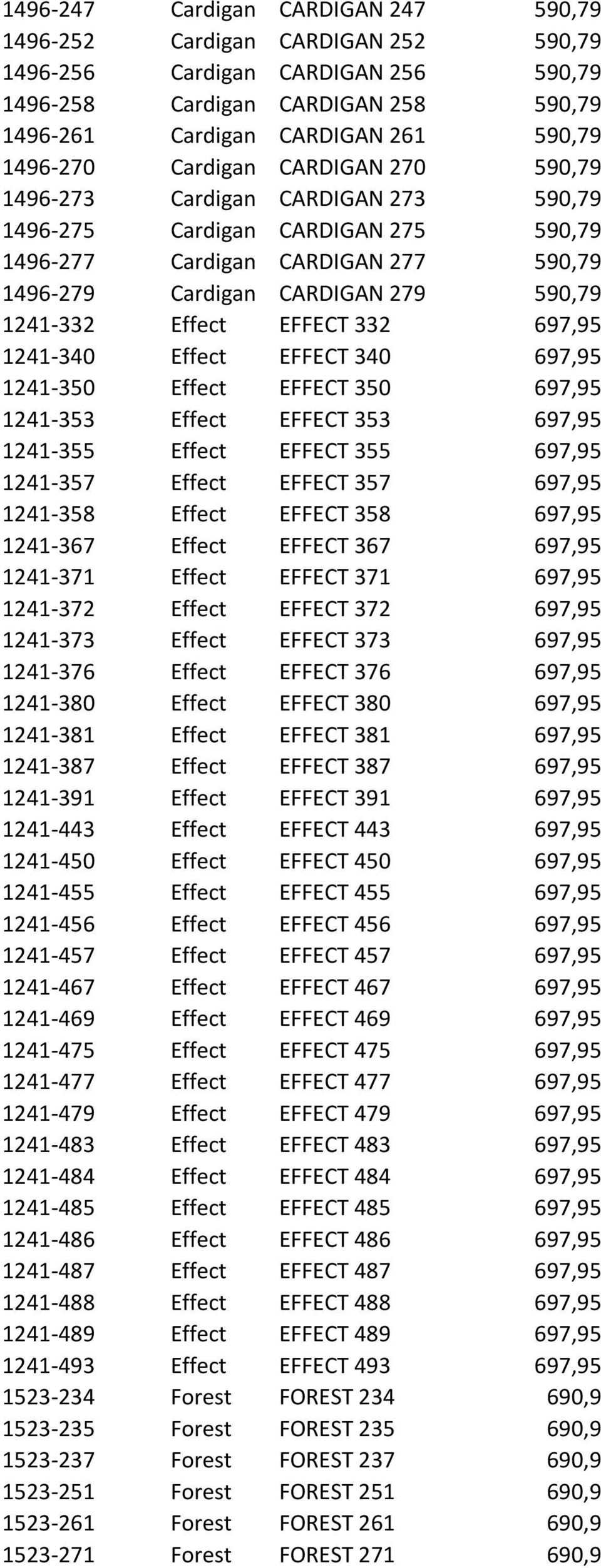 EFFECT 332 697,95 1241-340 Effect EFFECT 340 697,95 1241-0 Effect EFFECT 0 697,95 1241-3 Effect EFFECT 3 697,95 1241-5 Effect EFFECT 5 697,95 1241-7 Effect EFFECT 7 697,95 1241-8 Effect EFFECT 8