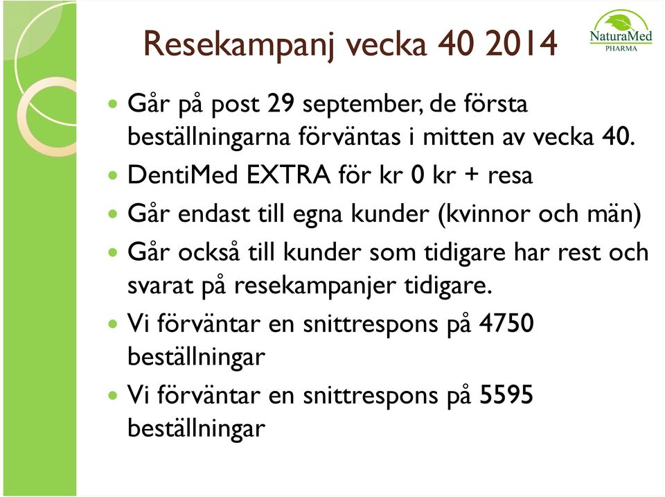 DentiMed EXTRA för kr 0 kr + resa Går endast till egna kunder (kvinnor och män) Går också