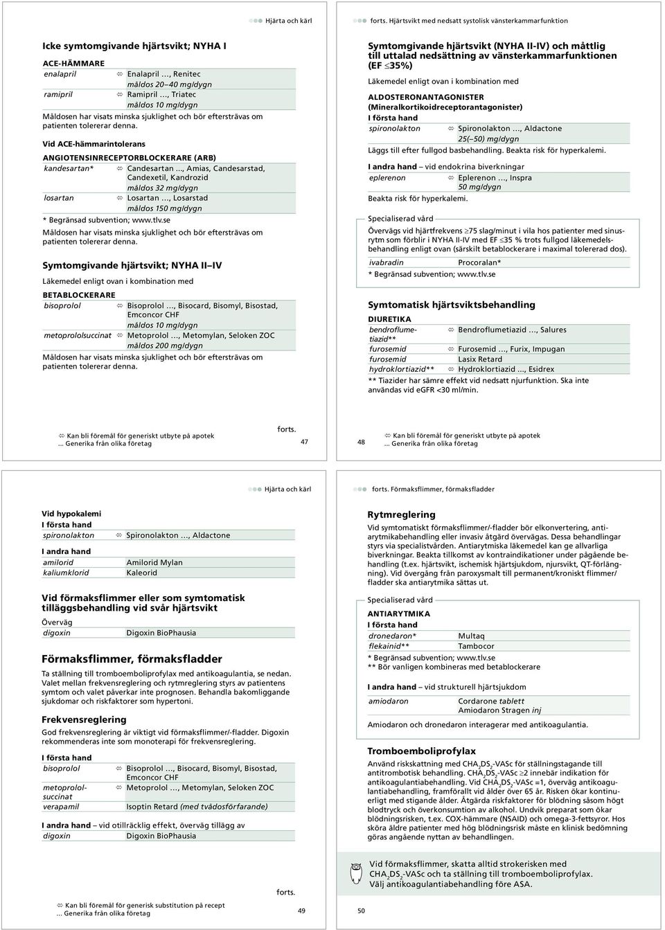 .., Amias, Candesarstad, Candexetil, Kandrozid måldos 32 mg/dygn losartan Losartan, Losarstad måldos 150 mg/dygn * Begränsad subvention; www.tlv.