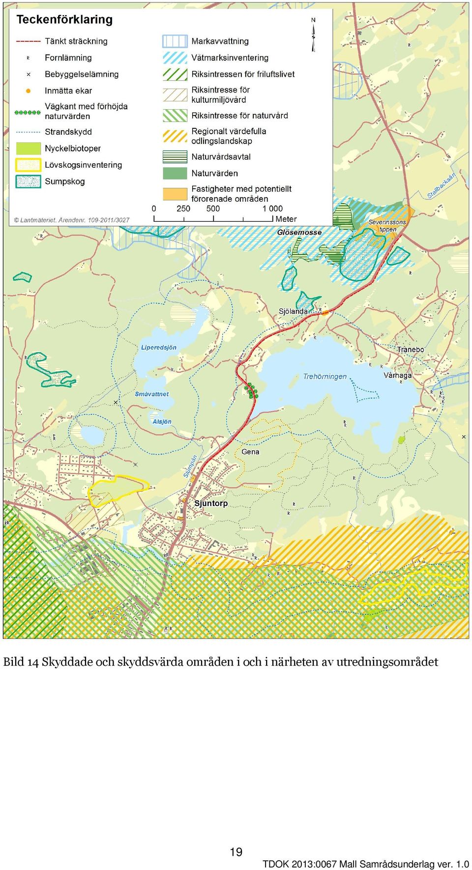 i och i närheten av