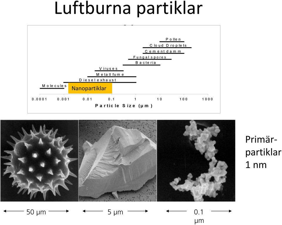 fume D iesel exhaust Nanopartiklar 0.0001 0.