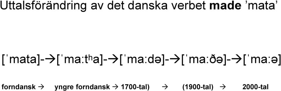 [ˈma:də]- [ˈma:ðə]- [ˈma:ə] forndansk