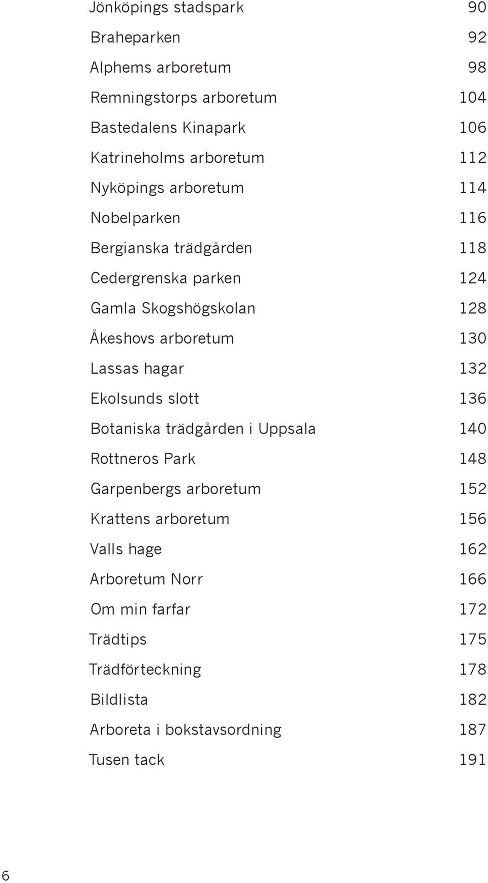 trädgården i Uppsala Rottneros Park Garpenbergs arboretum Krattens arboretum Valls hage Arboretum Norr Om min farfar Trädtips