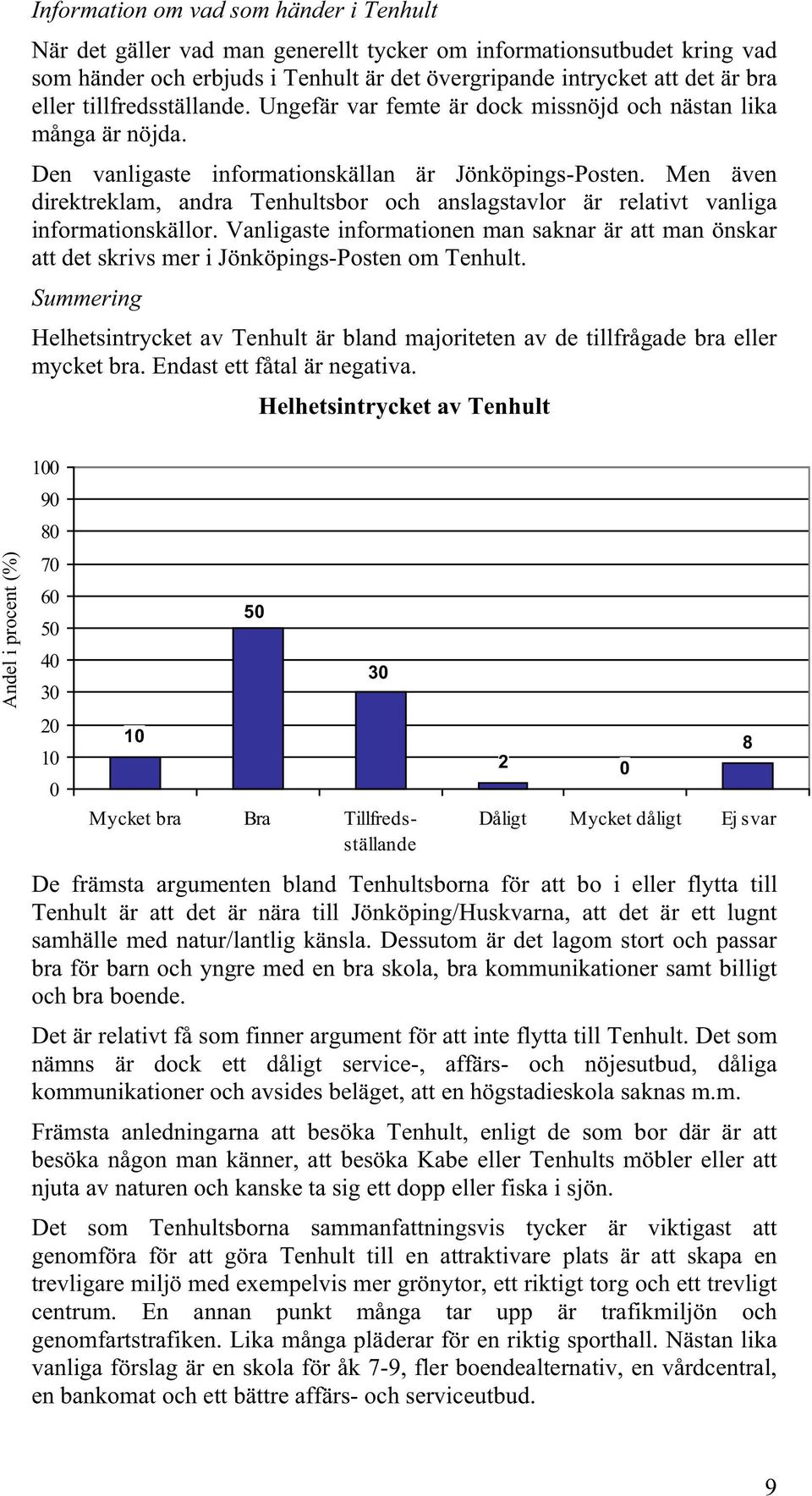 Men även direktreklam, andra Tenhultsbor och anslagstavlor är relativt vanliga informationskällor.