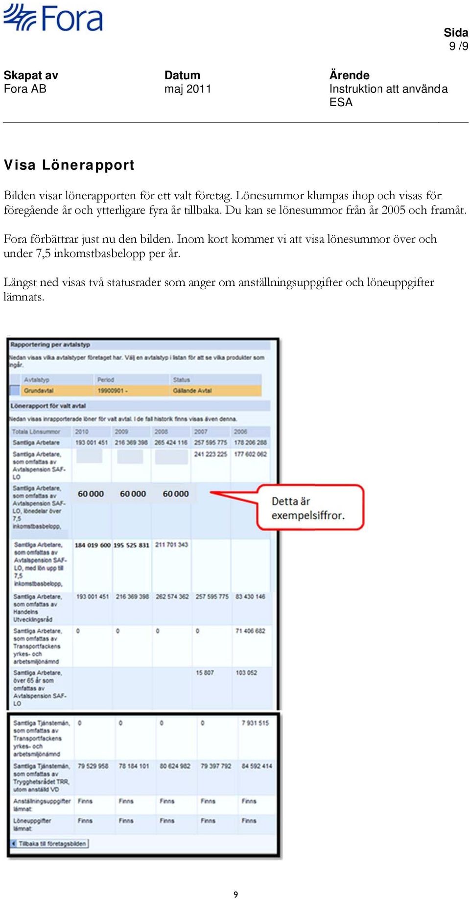 Du kan se lönesummor från årr 2005 och framåt. Fora förbättrar just nu den bilden.