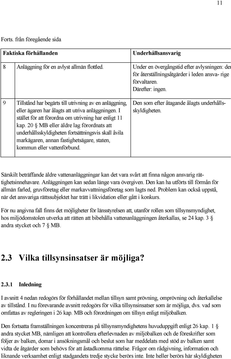 9 Tillstånd har begärts till utrivning av en anläggning, eller ägaren har ålagts att utriva anläggningen. I stället för att förordna om utrivning har enligt 11 kap.