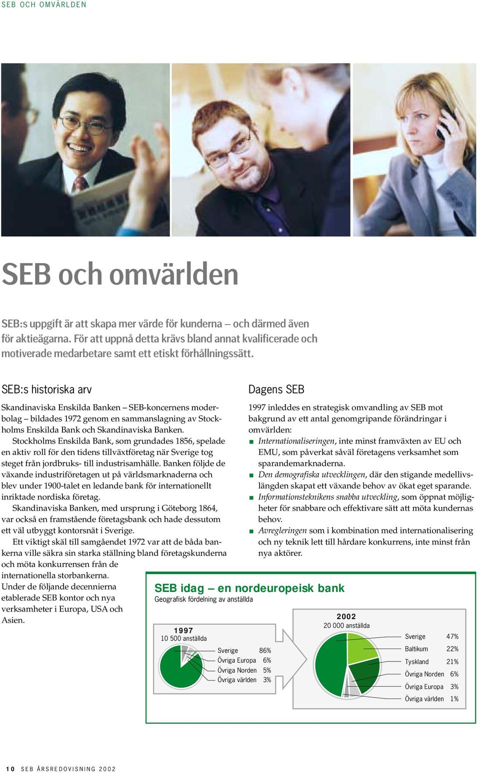 SEB:s historiska arv Skandinaviska Enskilda Banken SEB-koncernens moderbolag bildades 1972 genom en sammanslagning av Stockholms Enskilda Bank och Skandinaviska Banken.